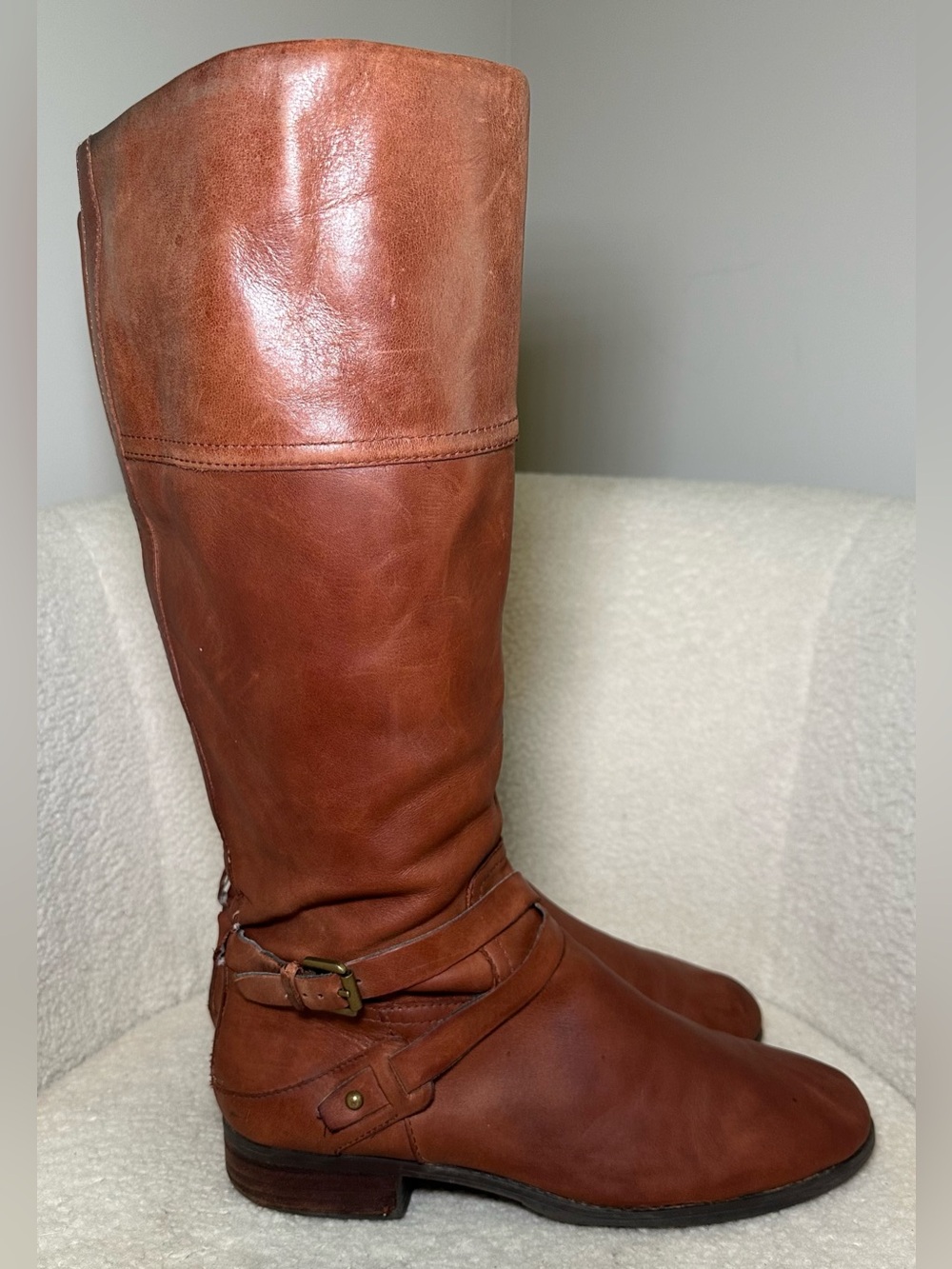 Audrey Brooke Brown Leather Knee High Riding Boots Equestrian Fall Preppy 9.5